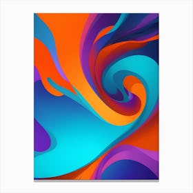 Abstract Colorful Waves Vertical Composition 80 Canvas Print