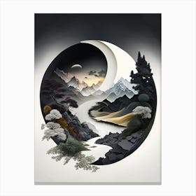 Landscapes 12, Yin and Yang Illustration Canvas Print
