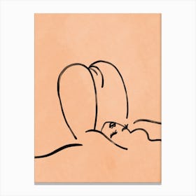 Drawing Of A Naked Woman Canvas Print