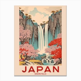 Kegon Falls, Visit Japan Vintage Travel Art 2 Canvas Print