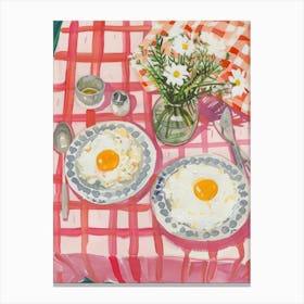 Pink Breakfast Food Scrambled Eggs 1 Canvas Print