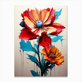 Abstract Flower Painting 14 Canvas Print