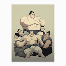 Sumo Wrestlers Japanese 6 Canvas Print