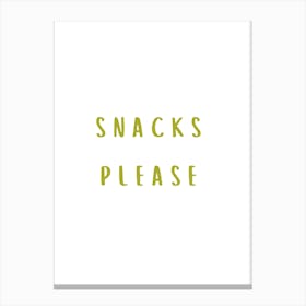 Snacks Please Olive Green Canvas Print