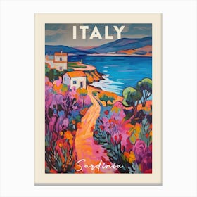 Sardinia Italy 4 Fauvist Painting Travel Poster Canvas Print