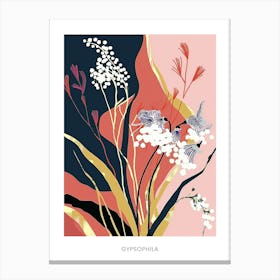 Colourful Flower Illustration Poster Gypsophila 4 Canvas Print