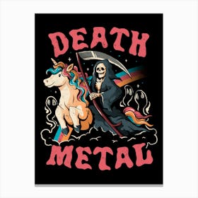 Death Metal - Cute Evil Skull Unicorn Gift Canvas Print