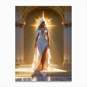 Woman In A White Dress Canvas Print