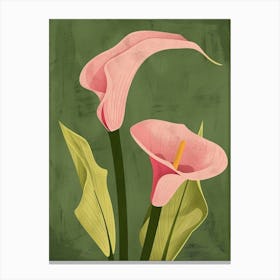 Pink & Green Calla Lily 1 Canvas Print