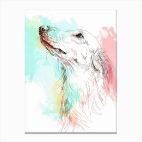 Pastel Saluki Dog Pastel Illustration 1 Canvas Print