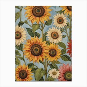 Pastel Sunflowers no1 Canvas Print