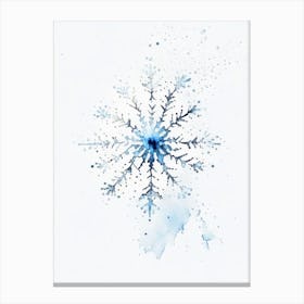 Individual, Snowflakes, Minimalist Watercolour 3 Canvas Print