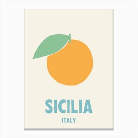Sicilia, Italy, Graphic Style Poster 1 Canvas Print