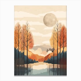 Autumn , Fall, Landscape, Inspired By National Park in the USA, Lake, Great Lakes, Boho, Beach, Minimalist Canvas Print, Travel Poster, Autumn Decor, Fall Decor 34 Canvas Print