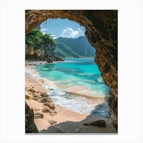 Cave On The Beach 5 Canvas Print