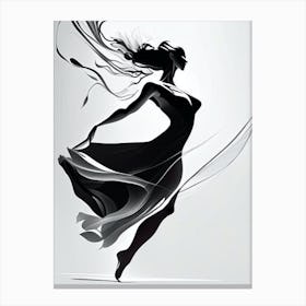 Dancer In Black And White Canvas Print