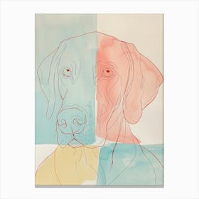 Vizsla Dog Pastel Line Painting 1 Canvas Print