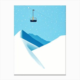 Saas Fee, Switzerland Minimal Skiing Poster Canvas Print