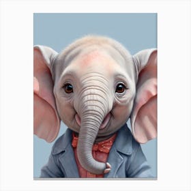 Cute Baby Elephant Nursery Ilustration (20) Canvas Print