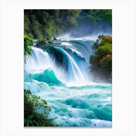 Huka Falls, New Zealand Realistic Photograph (1) Canvas Print