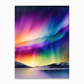 The Northern Lights Watercolour Canvas Print