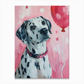 Cute Dalmatian 1 With Balloon Canvas Print