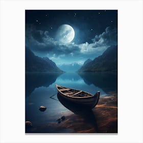 Moonlight Over Lake 2 Canvas Print