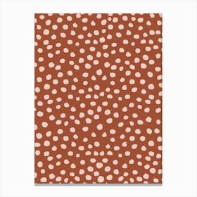 Animal Print Polka Dots Terracotta Canvas Print