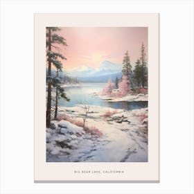 Dreamy Winter Painting Poster Big Bear Lake California Canvas Print