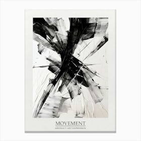 Movement Abstract Black And White 8 Poster Canvas Print