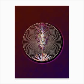 Abstract Adam's Needle Mosaic Botanical Illustration Canvas Print