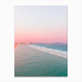 Haeundae Beach, Busan, South Korea Pink Photography 1 Canvas Print