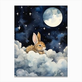 Baby Hare 3 Sleeping In The Clouds Canvas Print