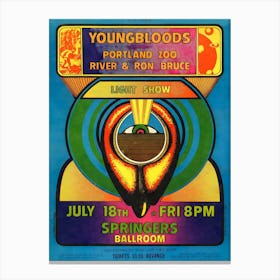 Young Bloods Original Concert Poster Canvas Print