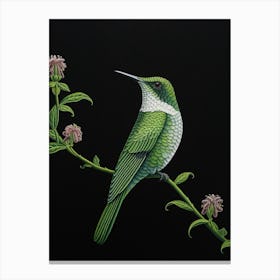 Ohara Koson Inspired Bird Painting Hummingbird 2 Canvas Print