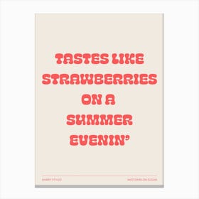 Harry Styles Watermelon Sugar Lyrics 2 Canvas Print