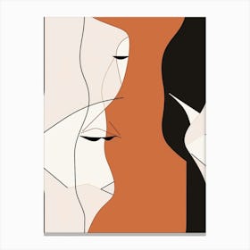 Minimalist Abstract Face Drawing Canvas Print