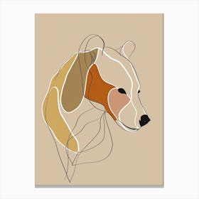 Bear - Boho, Line Art Canvas Print