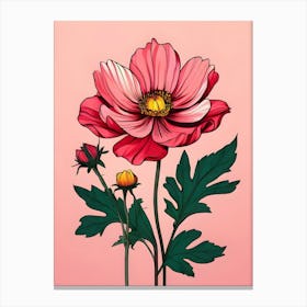 Pink Cosmos 3 Canvas Print