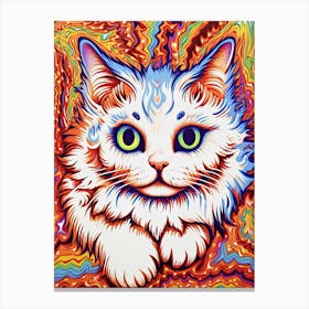 Louis Wain Kaleidoscope Psychedelic Cat 10 Canvas Print