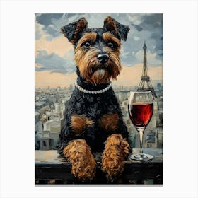 Airedale Whimsy 14 Canvas Print