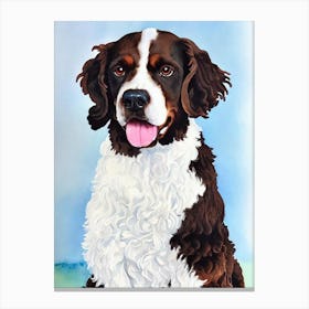 American Water Spaniel 4 Watercolour dog Canvas Print