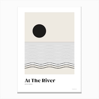 At The River Minimalist Sunset Canvas Print