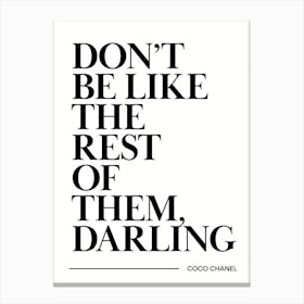 Don't Be Like The Rest... Cute Coco Quote Wall Art Poster Print Canvas Print
