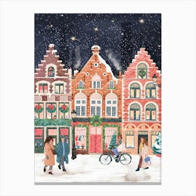 Bruges At Christmas Belgium City Canvas Print