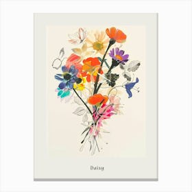Daisy 2 Collage Flower Bouquet Poster Canvas Print