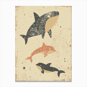 Muted Pastel Marine Animals Canvas Print