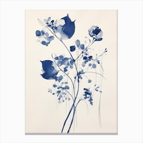 Blue Botanical Lily Of The Valley Canvas Print