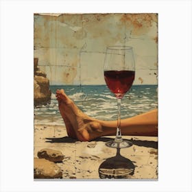 Wine On The Beach Canvas Print