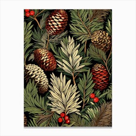 William Morris Style Pinecones 4 Canvas Print